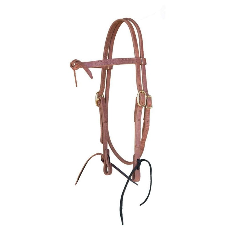 Knotted Brow B Harness Leather Headstall 7x5/8