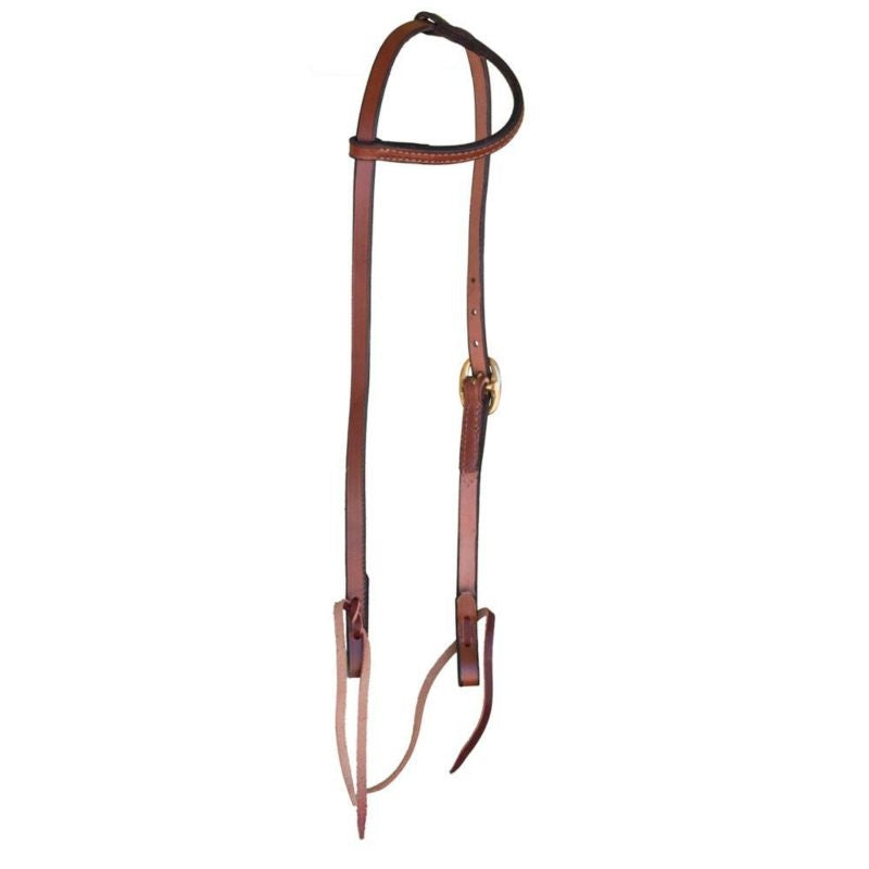 One Ear Leather Headstall English Bridle Brn