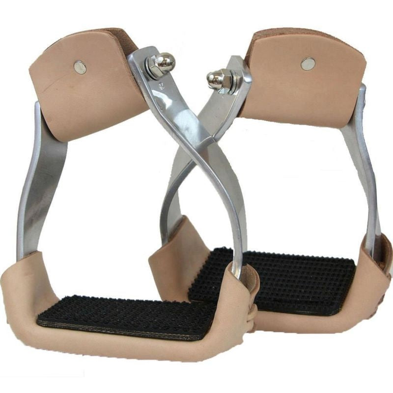 Western Large Aluminum Stirrups Curved Side Branch