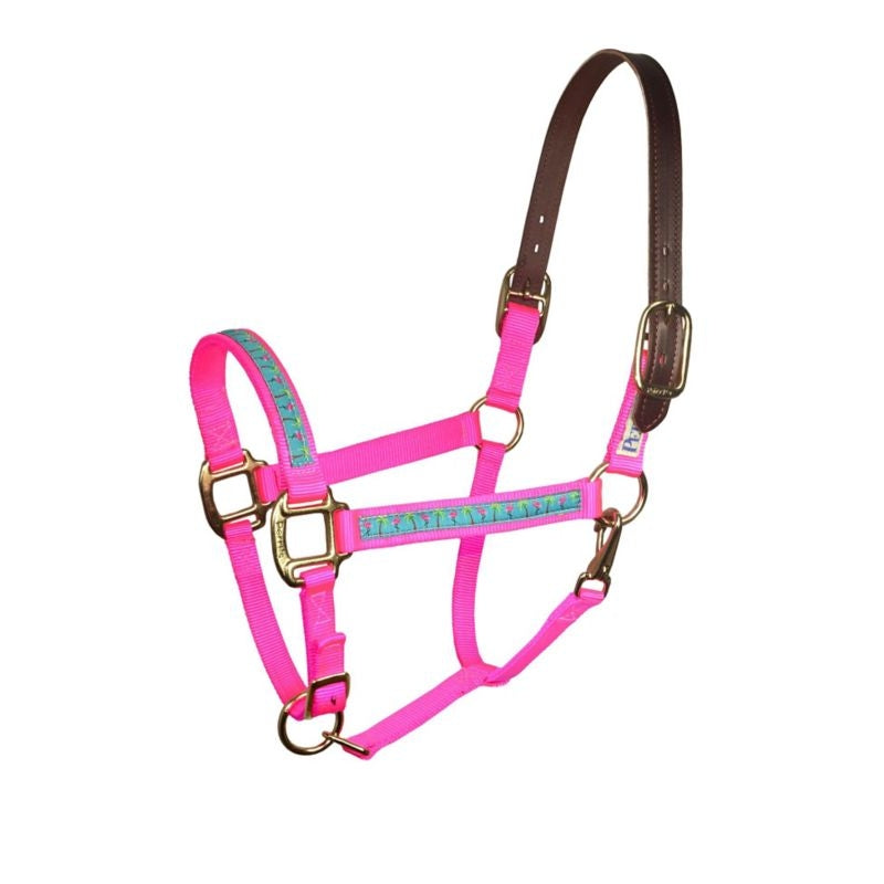 Perris Mini Leather Ribbon Halter A Flamingo