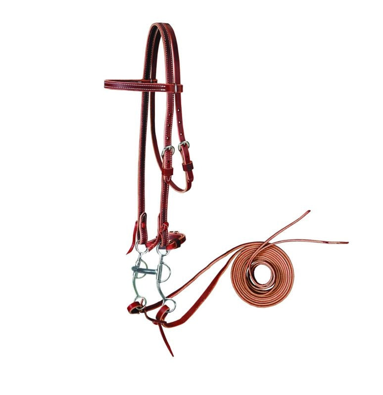 Colorado Latigo Browband Bridle Set With Thumb Bit