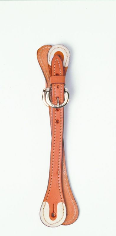 Rawhide Tipped Leather Loop Spur Straps Tan