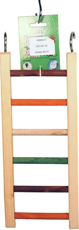 Happy Beaks Wooden Hanging Ladder Multi