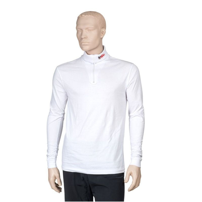 Finn Tack Mens Mira Zip L/S Polo LG White