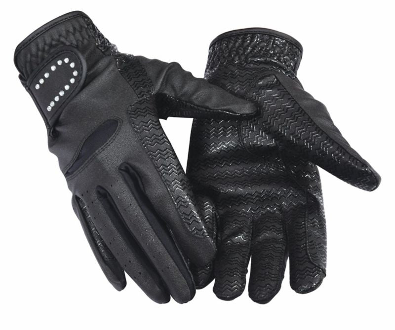 Equine Couture Ladies Crystal Gloves Sm Blk