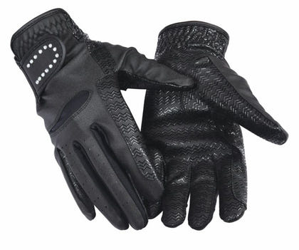 Equine Couture Ladies Crystal Gloves Sm Blk