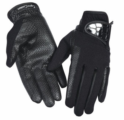 Equine Couture Lady Grippy Gloves Alligator Sm Blk