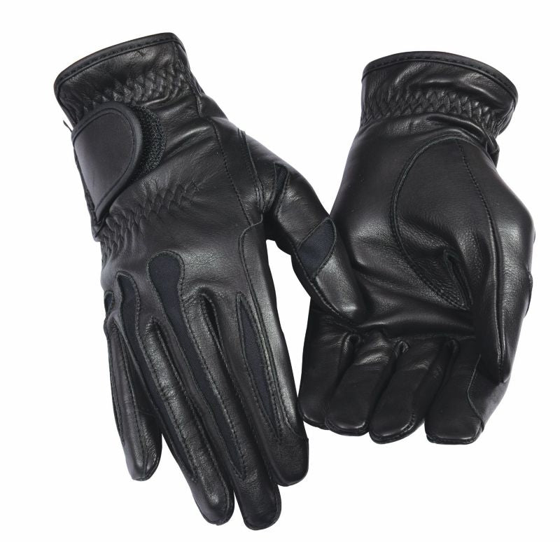 Equine Couture Ladies Leather Summer Gloves Sm Blk