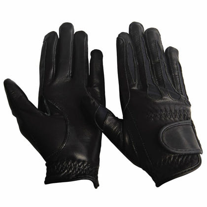 Equine Couture Girls Leather Summer Gloves Sm Blk