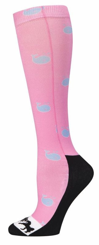 Equine Couture Lady Whales Half Pad Boot Socks Blu