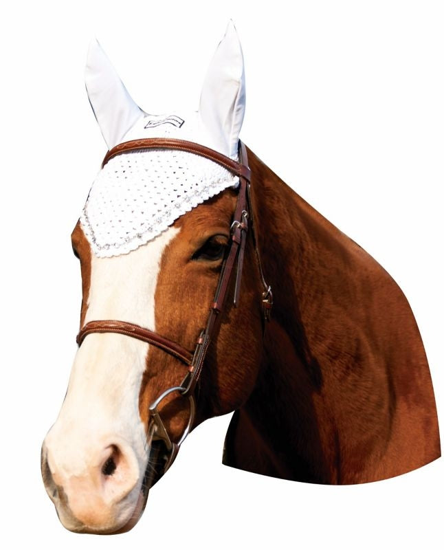Equine Couture Fly Bonnet With Crystals Cob Blk
