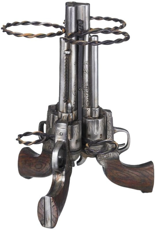 Triple Pistol Wine Holder 8 x 12 Bk/Wh
