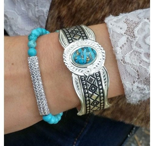 Montana Silver Phases Of The World Cuff Bracelet