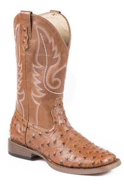 Roper Ladies Leopard Wide Sq Toe Boots 11 Tan