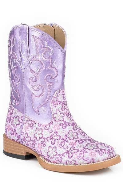 Roper Toddler Lavender Bling W Sq Toe Boots 5 Ppl