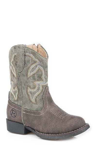 Roper Toddler Round Toe Cowgirl Boot 5 Brown/Green