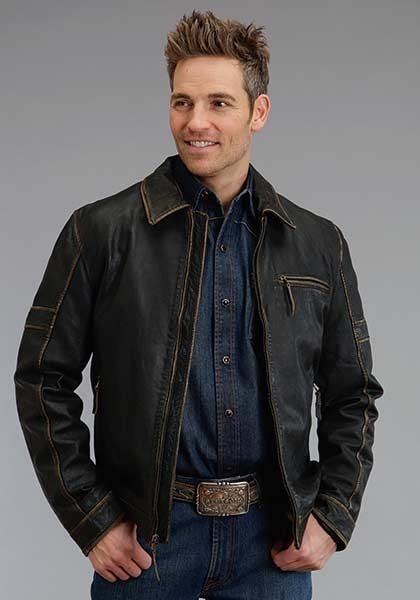Stetson Mens Antique Finish Jacket X-Lg Brown
