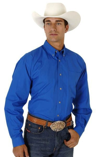 Roper Mens Poplin One Point Yoke Snap Shirt L Blk