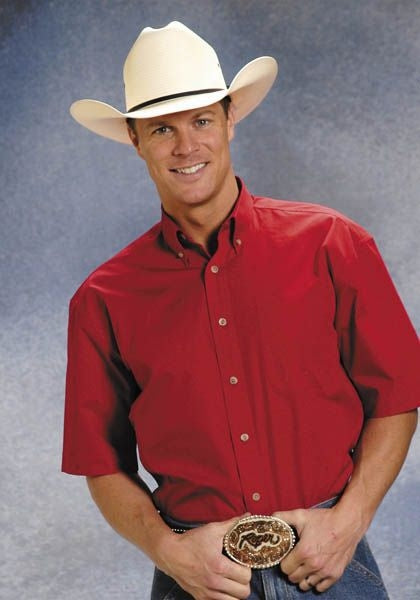 Roper Mens Solid Poplin Button Shirt Md Red
