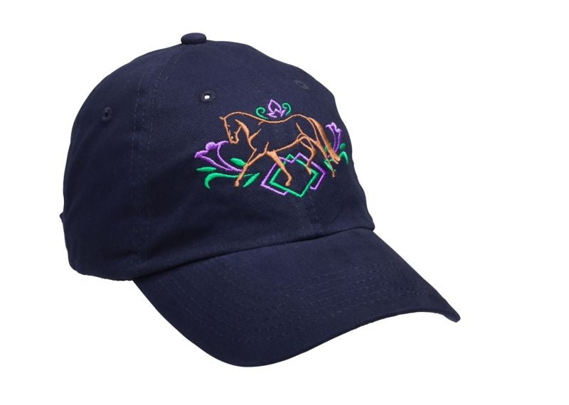 Kelley Ladies Floral Dressage Cap Nvy