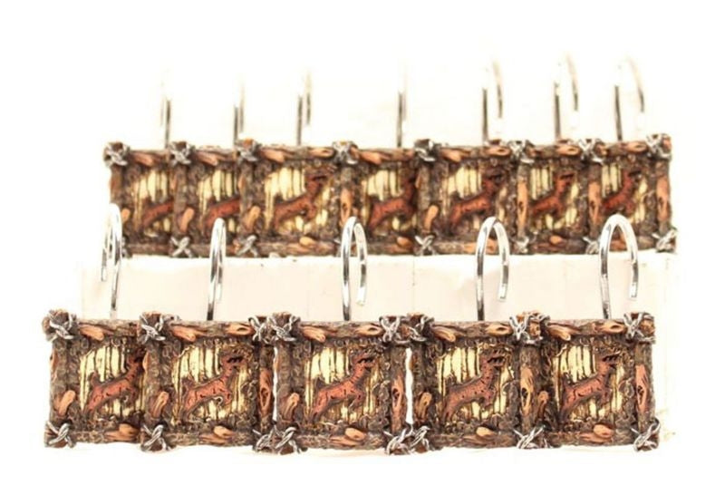 Western Moments Deer Shower Curtain Hook Set