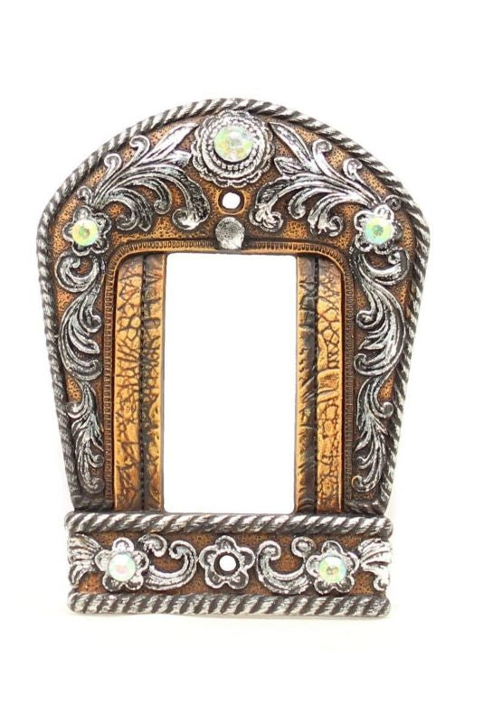Western Moments Engraved Buckle Wide Switch Plate