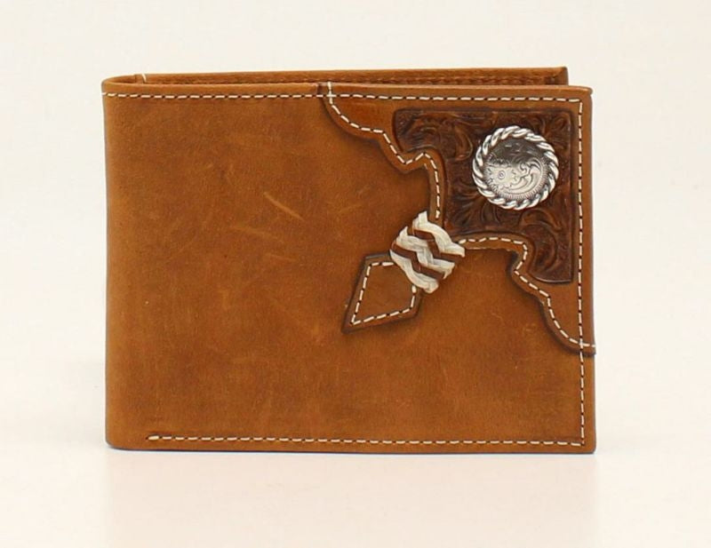 Bifold Embossed Rawhide Knot Concho Tab WalletBr