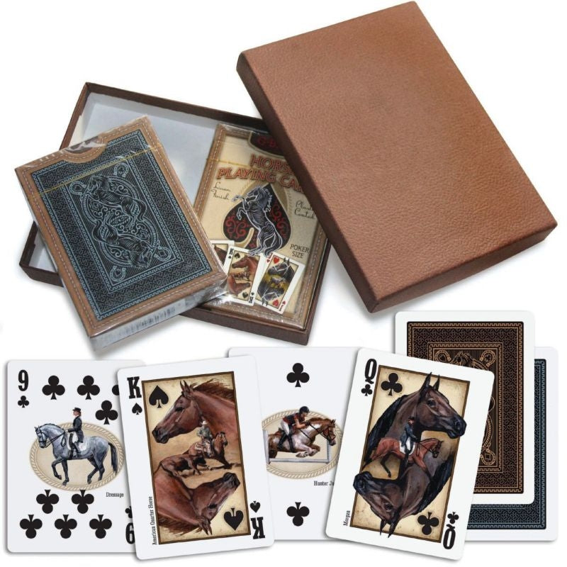 G-Bar-6 Horse Playing Cards - Gift BoxBk/Wh