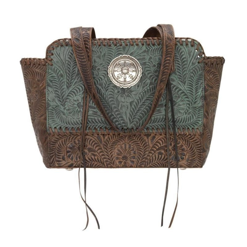 American West Annies Secret Zip Top Tote With Secret Compartment