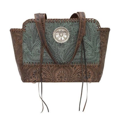 American West Annies Secret Zip Top Tote With Secret Compartment