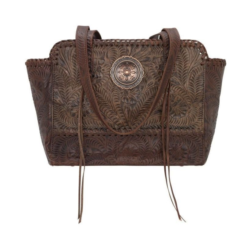 American West Annies Secret Zip Top Tote With Secret Compartment