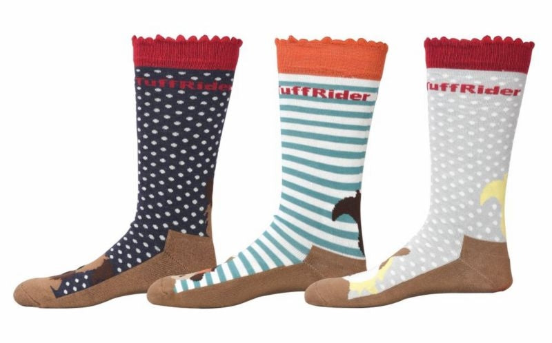 Tuffrider Kids Aron Socks 3 Pk Black/White/Grey