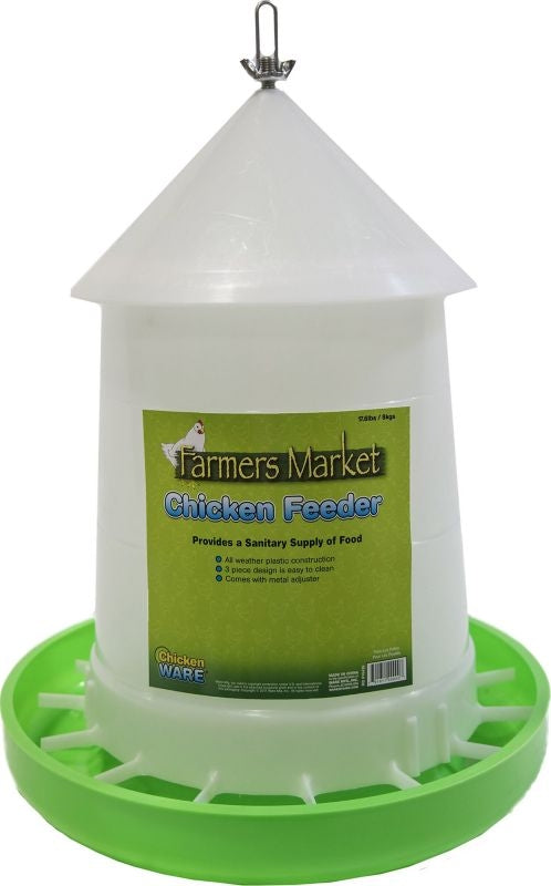 Chicken Feeder with Adjustment 17lb White/Green