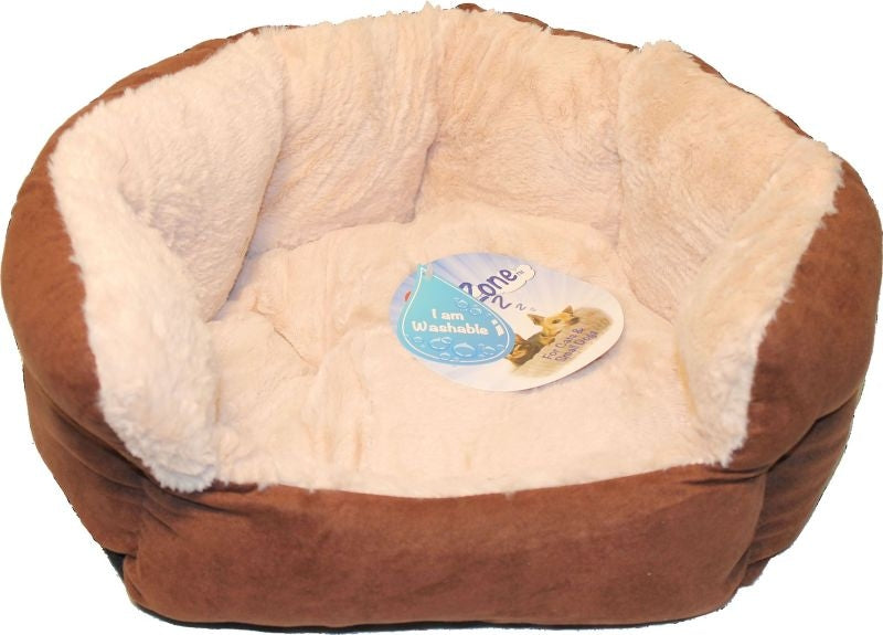 Sleep Zone Reversible Cushion Bed 18 In Chocolate