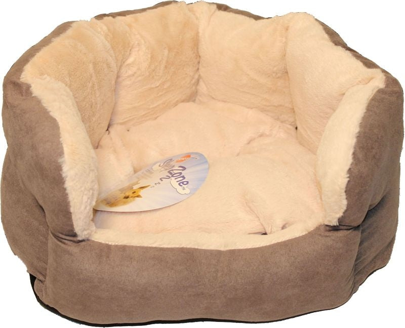 Sleep Zone Reversible Cushion Bed 18 In Chocolate
