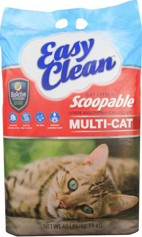Easy Clean Multi-Cat Scoopable Cat Litter 40 lb