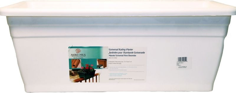 Deck Rail Box Planter 24 Inch White