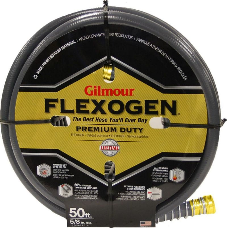 Flexogen 8-Ply Garden Hose 100ftx5/8 Gray
