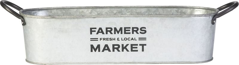 Small Farmers Market Oval Planter 12in Galvanized