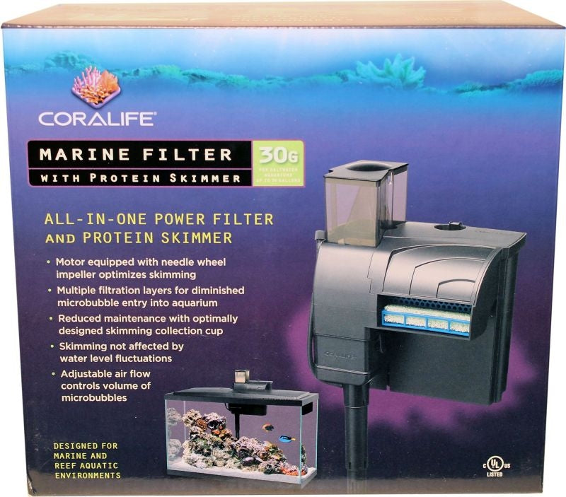 Coralife Marine Filter with Protein Skimmer 50 Gph Bk