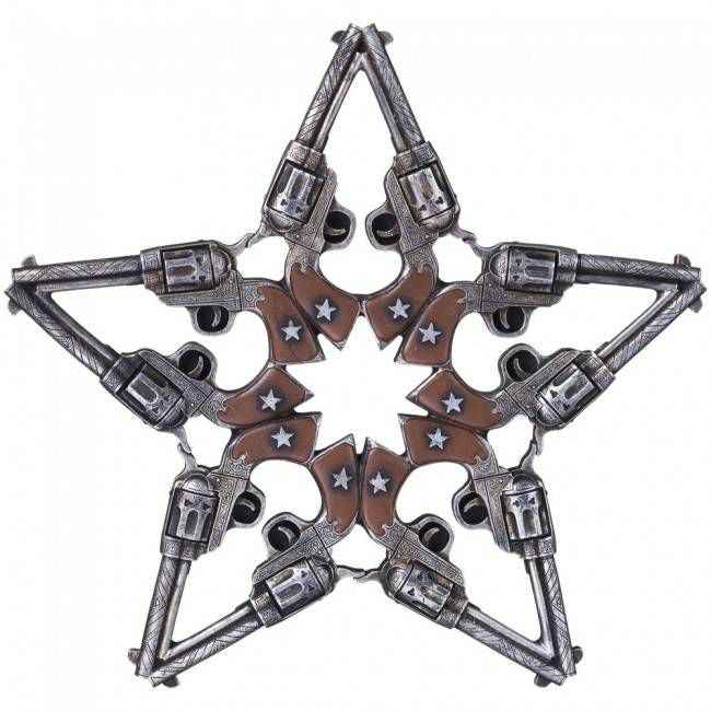 Plaque Gun Star Brn