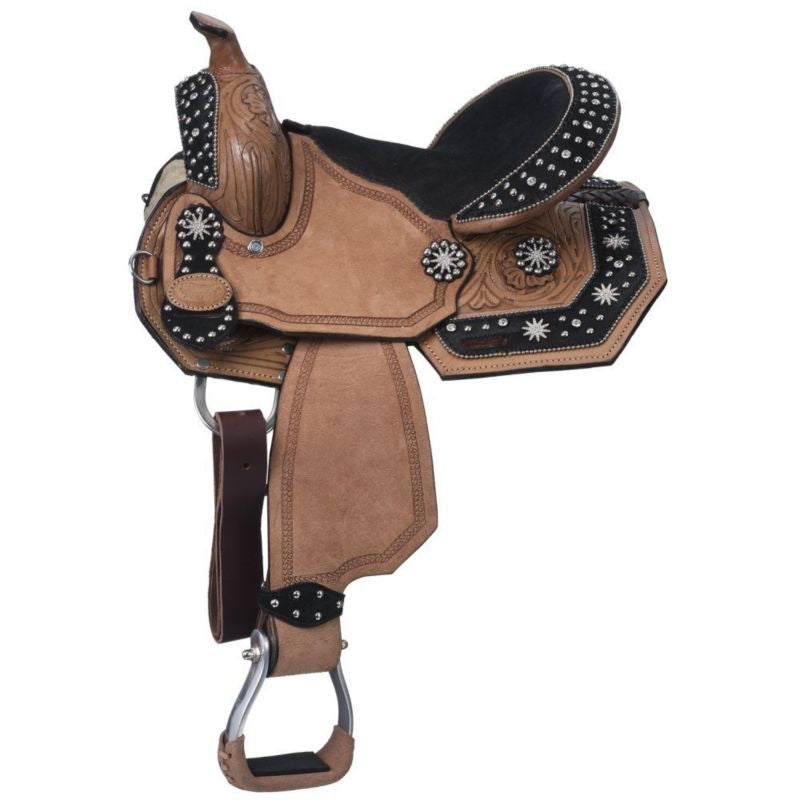 Silver Royal High Noon Pony Barrel Saddle Black