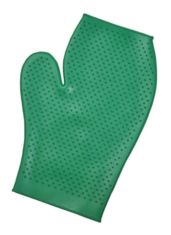 Large Rubber Grooming Mitt Large Green