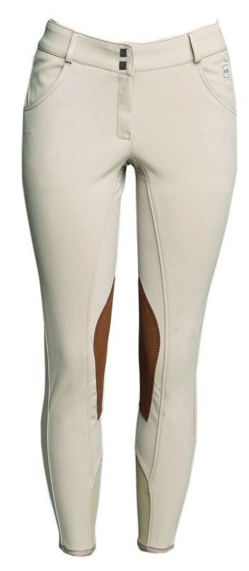 Fits Ladies Pippa Woven Knee Patch Suede 24 R Brn