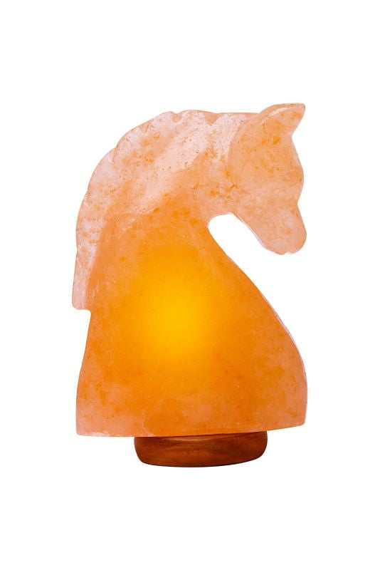 Himalayan Rock Salt Horse Lamp 7lbs Bk/Wh