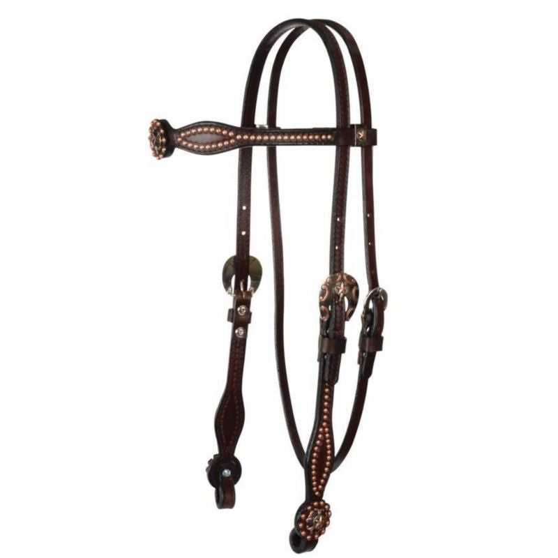 Reinsman Bridle Browband Headstall with Star Hrs Choc