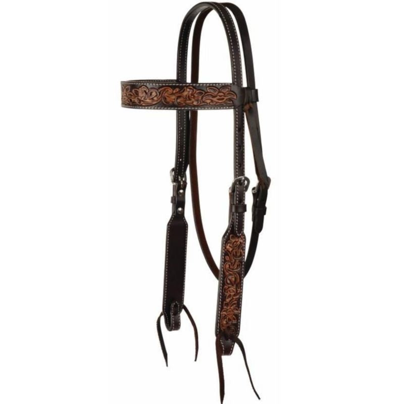 Circle Y Floral Painted Inlay Browband Headstall