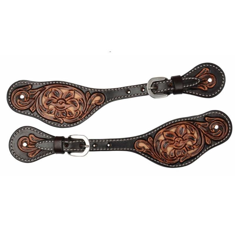 Circle Y Multi Filigree Browband Spur Strap Med/Dk