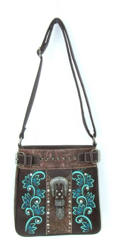 Savana Messenger Style Bag Brown/Turq
