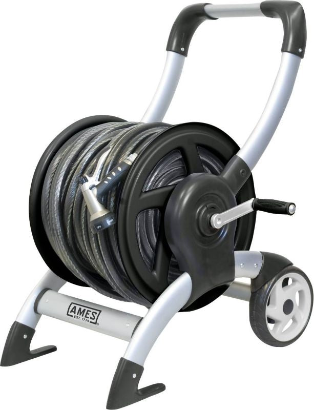 Aluminum Hose Reel Cart 200 ft Silver